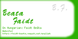 beata faidt business card