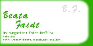 beata faidt business card